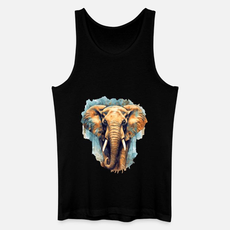 Elefant - Männer Bio Tank Top - Schwarz