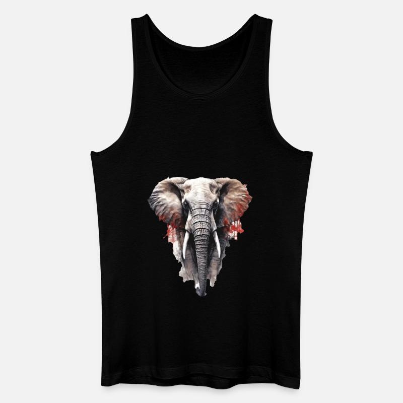 Elefant - Männer Bio Tank Top - Schwarz