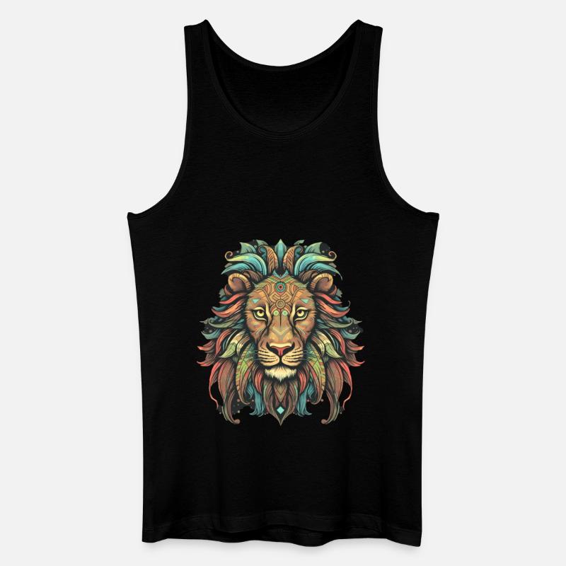 Löwe - Männer Bio Tank Top - Schwarz