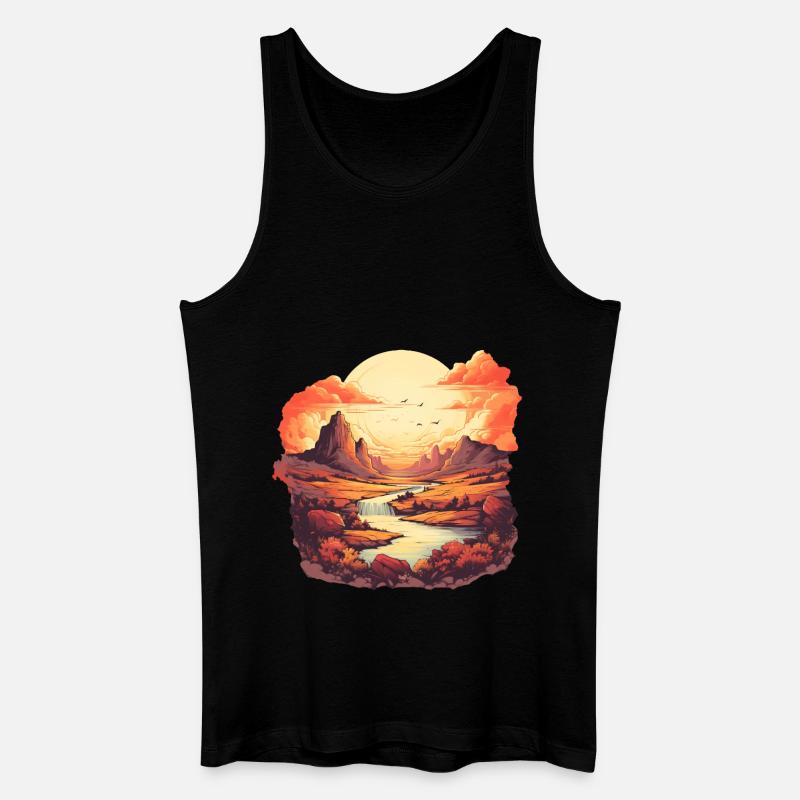 Landschaft - Männer Bio Tank Top - Schwarz