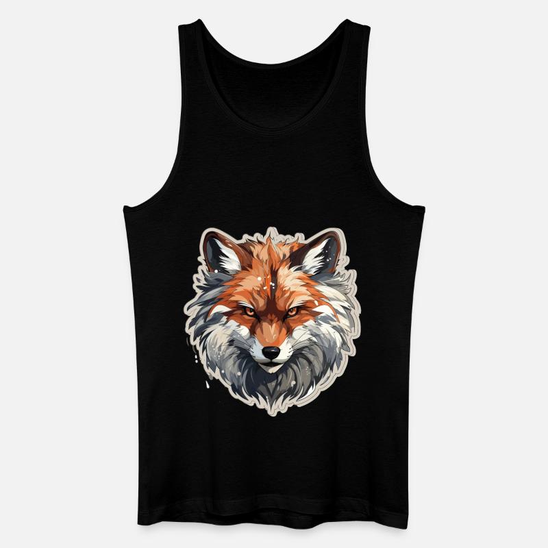 Fuchs - Illustration - Männer Bio Tank Top - Schwarz
