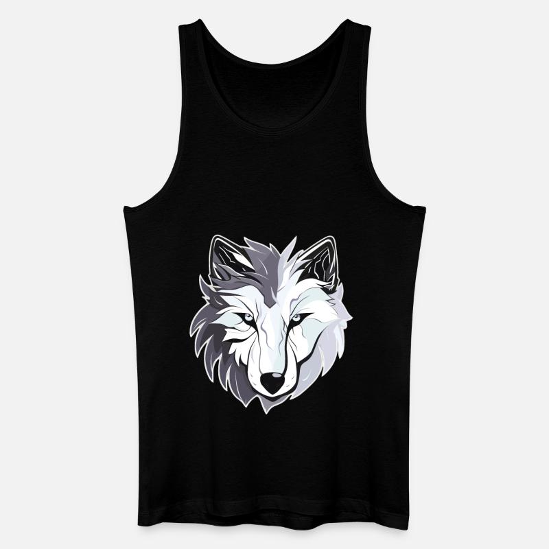 Wolf - Illustration - Männer Bio Tank Top - Schwarz