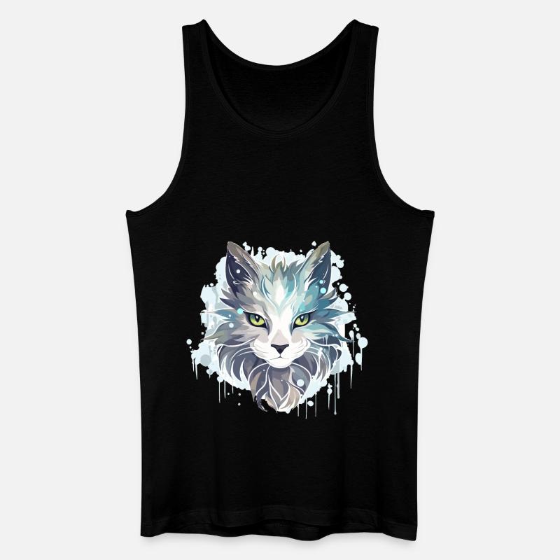 Katze - Illustration - Männer Bio Tank Top - Schwarz