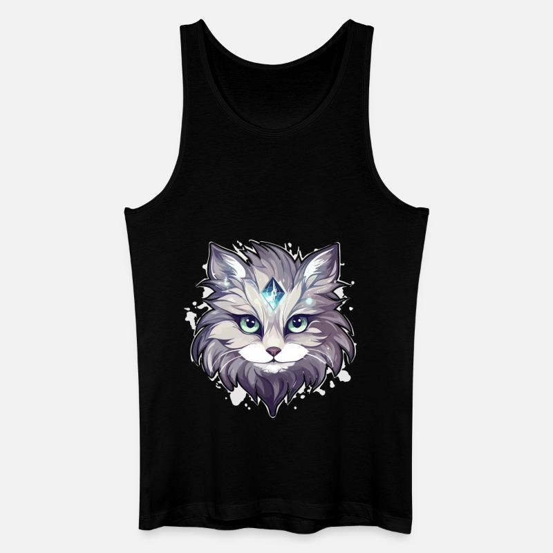 Katze - Illustration - Männer Bio Tank Top - Schwarz