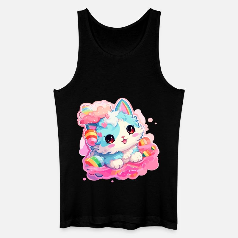 Katze - Illustration - Männer Bio Tank Top - Schwarz