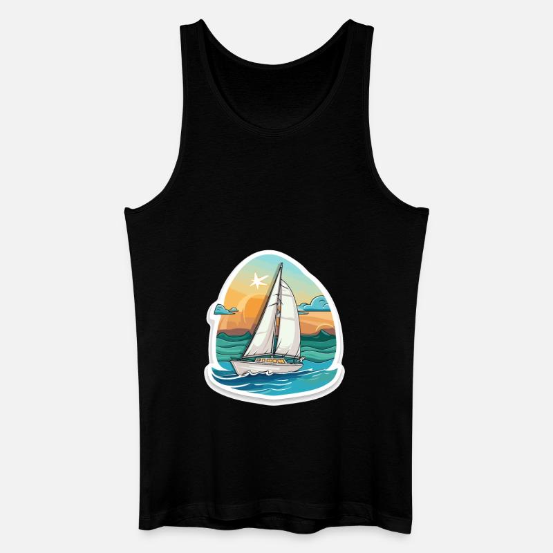 Segelboot - Illustration - Männer Bio Tank Top - Schwarz