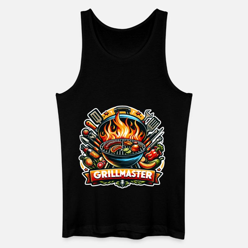 GrillMaster - Grill Illustration - Männer Bio Tank Top - Schwarz