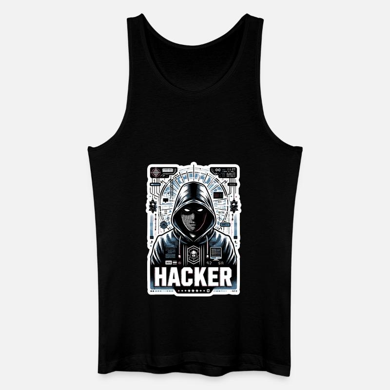 Hacker - Illustration - Männer Bio Tank Top - Schwarz