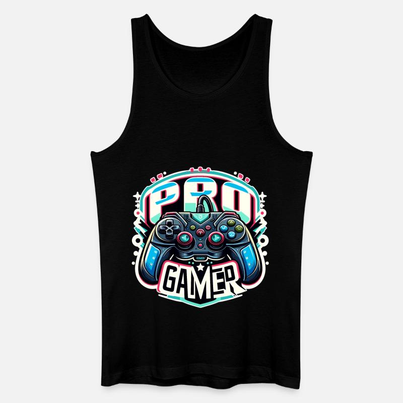 Pro Gamer - Controller Illustration - Männer Bio Tank Top - Schwarz