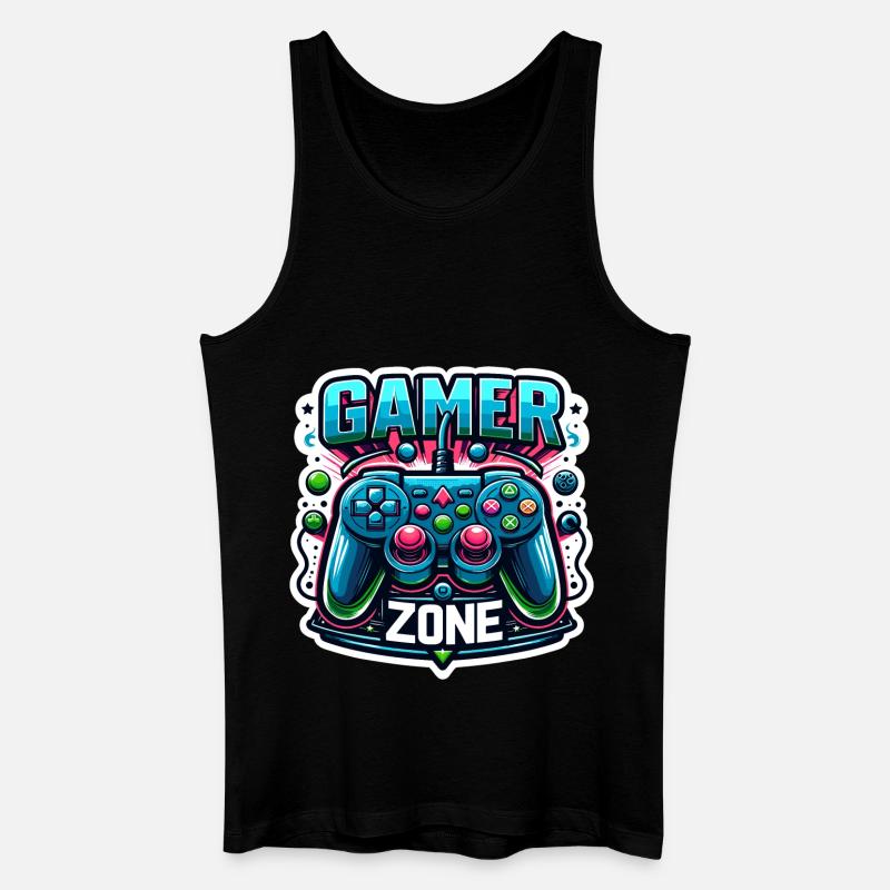 Gamer Zone - Controller Illustration - Männer Bio Tank Top - Schwarz
