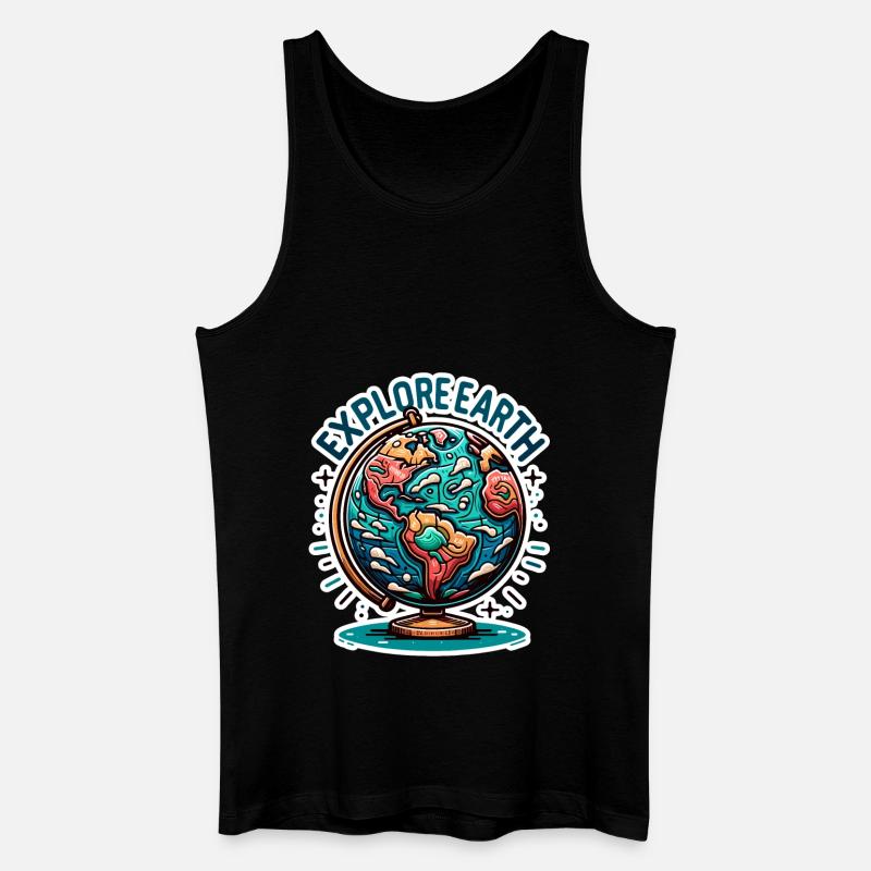 Explore Earth - Erde Illustration - Männer Bio Tank Top - Schwarz