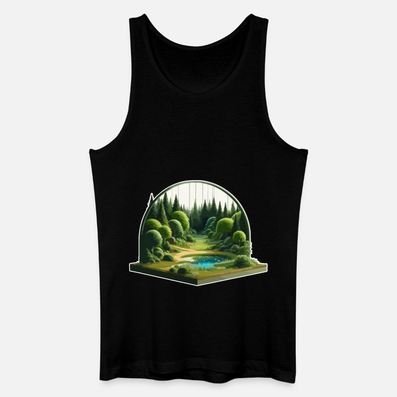 Landschaft - Illustration - Männer Bio Tank Top - Schwarz