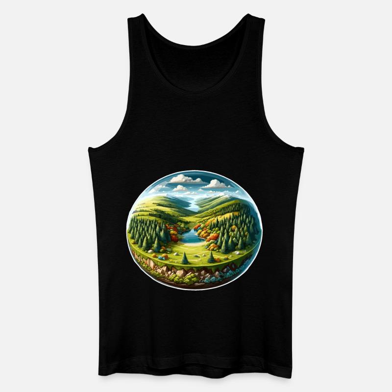 Landschaft - Illustration - Männer Bio Tank Top - Schwarz