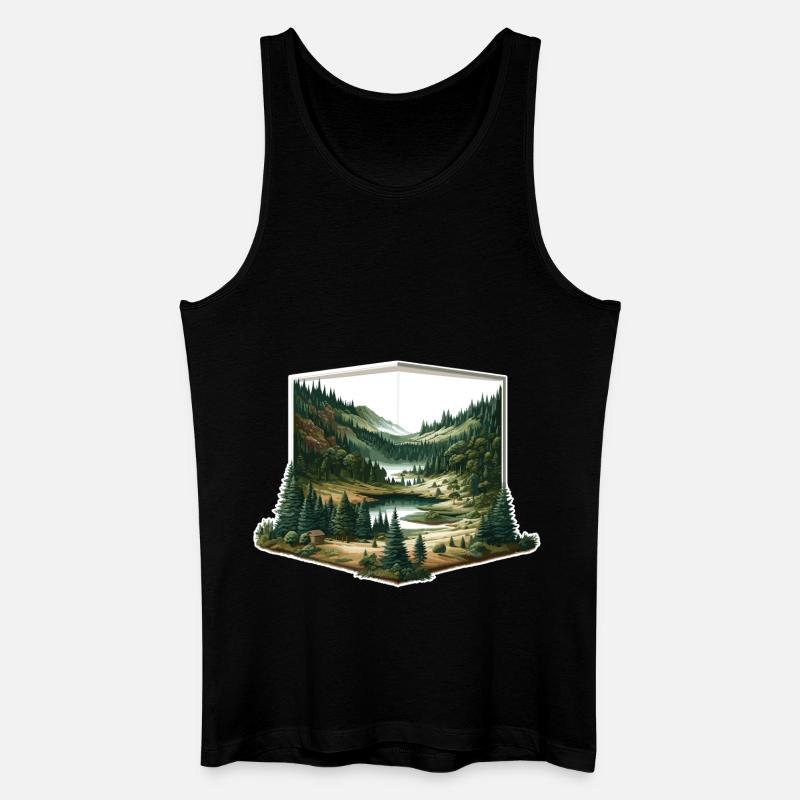 Landschaft - Illustration - Männer Bio Tank Top - Schwarz