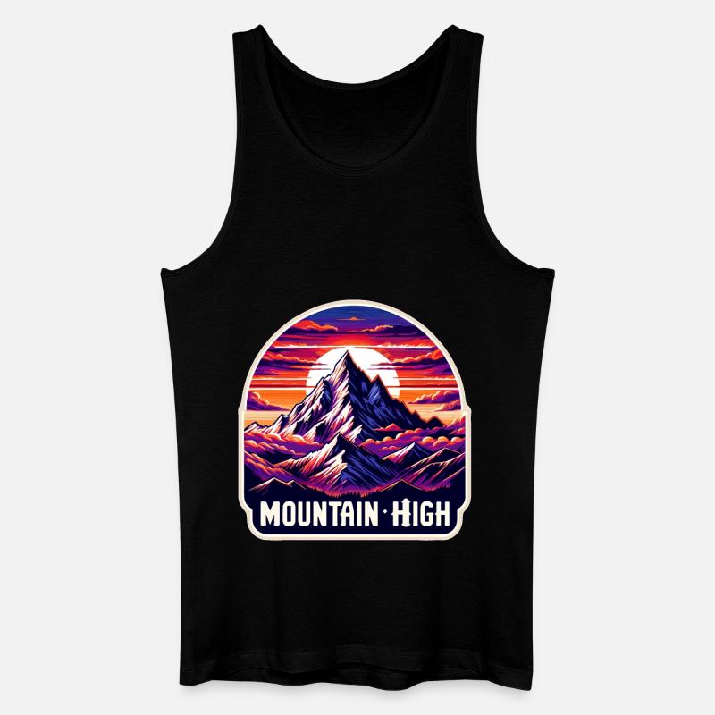 Mountain High - Berg Illustration - Männer Bio Tank Top - Schwarz
