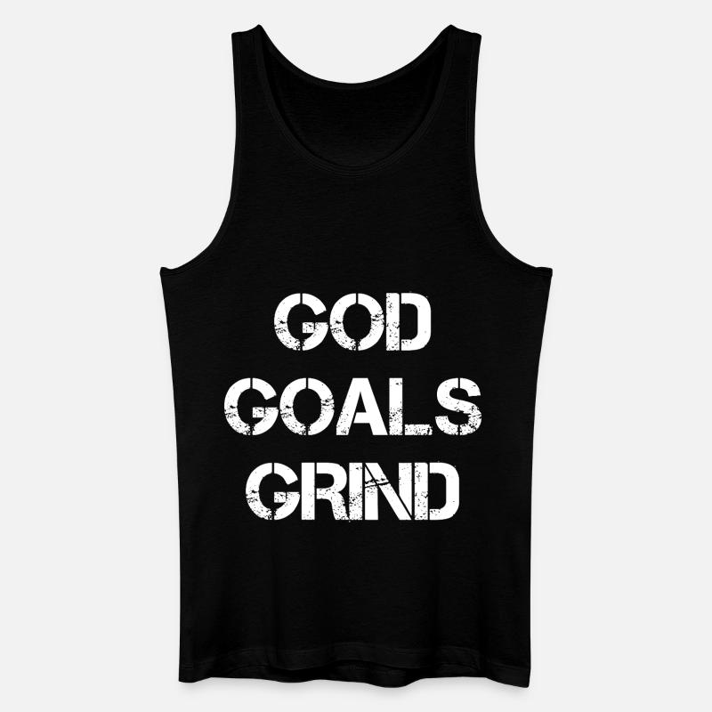God Goals Grind - Männer Bio Tank Top - Schwarz