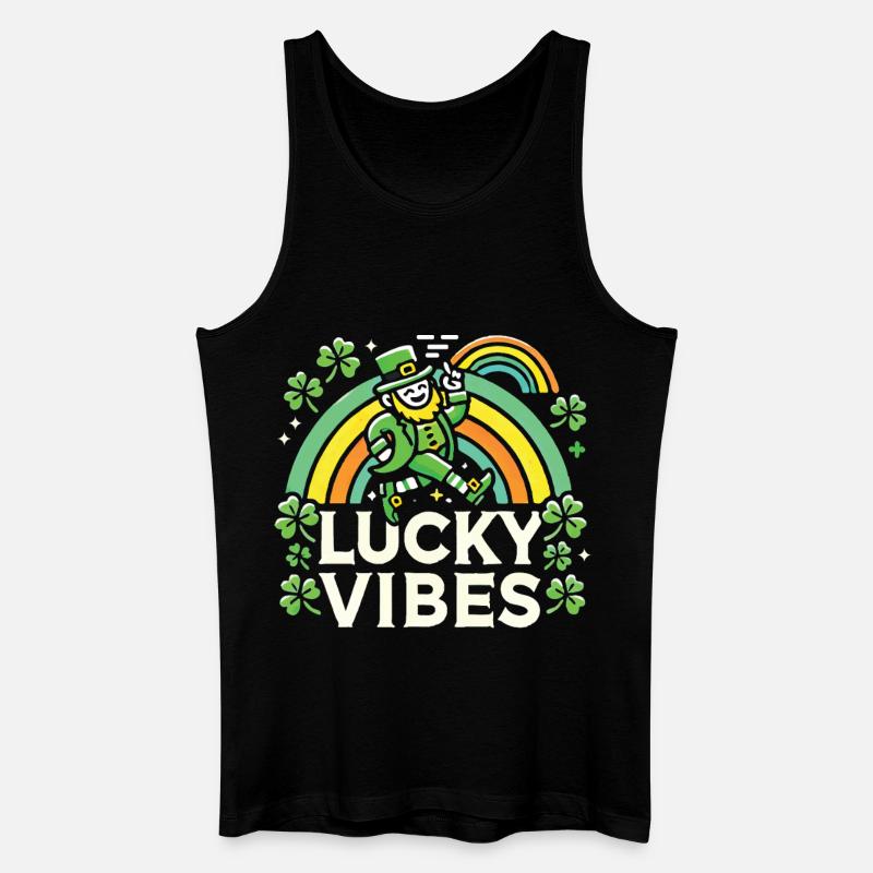 Saint-Patrick Lucky Vibes Arc-en-ciel - Débardeur bio Homme - noir