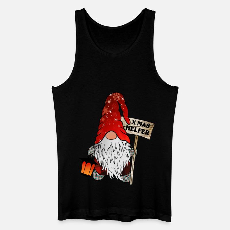 Helfer Wichtel Weihnachtsgnom - Männer Bio Tank Top - Schwarz