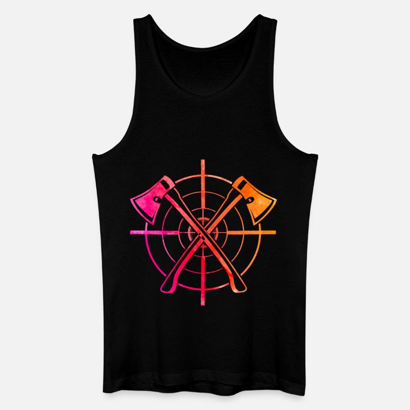 Axtwerfen Retro - Männer Bio Tank Top - Schwarz