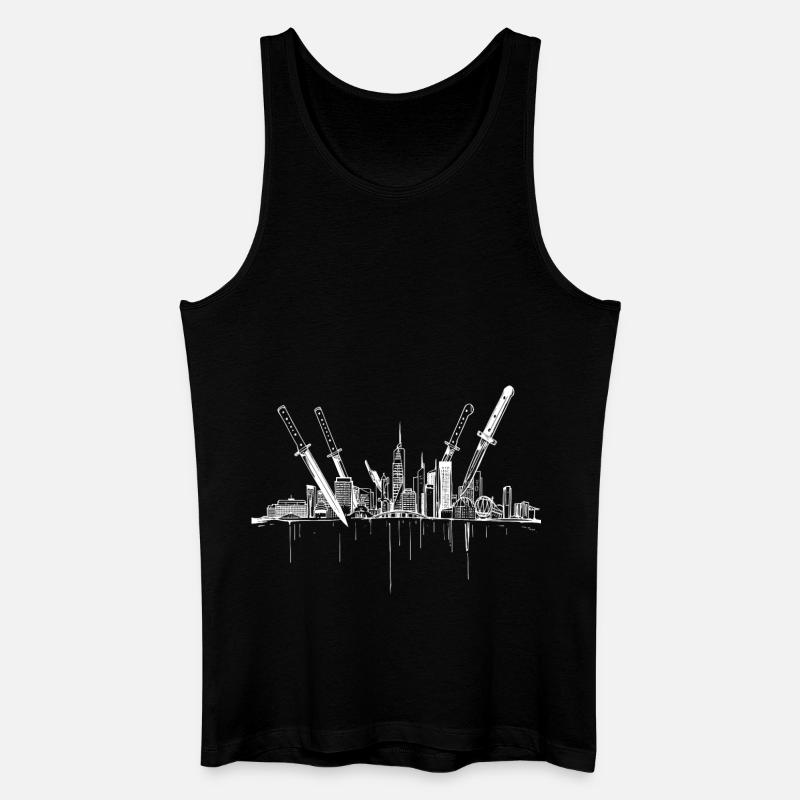 Messer Stadt - Männer Bio Tank Top - Schwarz