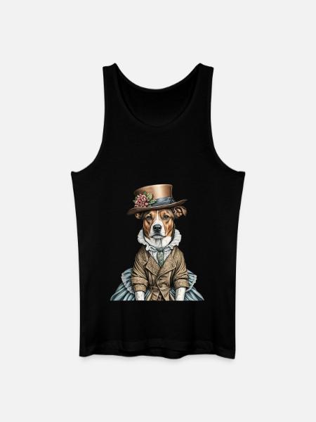 Viktorianischer Hund - Männer Bio Tank Top - Schwarz