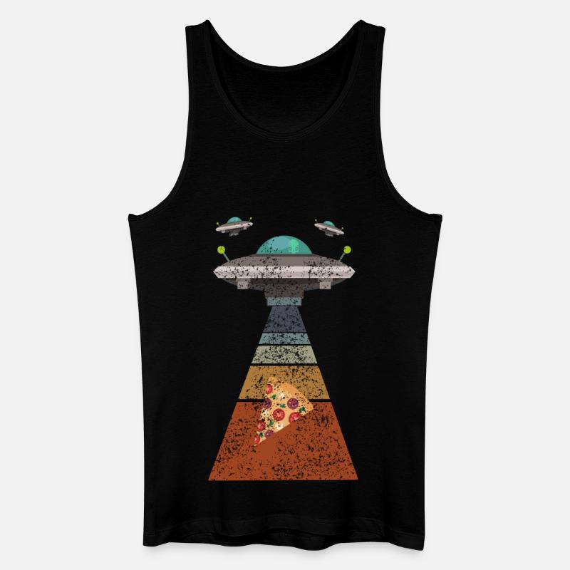 Pizza Ufo - Männer Bio Tank Top - Schwarz