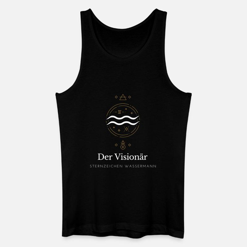 Der Visionär Sternzeichen Logo - Männer Bio Tank Top - Schwarz