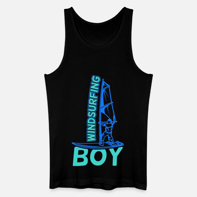 Windsurfer Junge - Männer Bio Tank Top - Schwarz