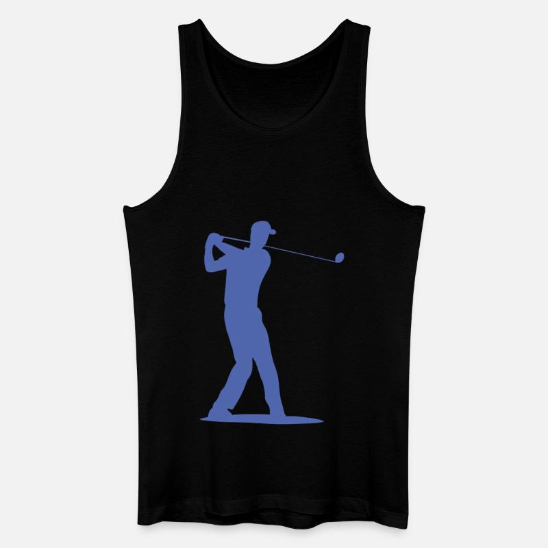 Golfspieler Silhouette - Abschlag Golf - Männer Bio Tank Top - Schwarz