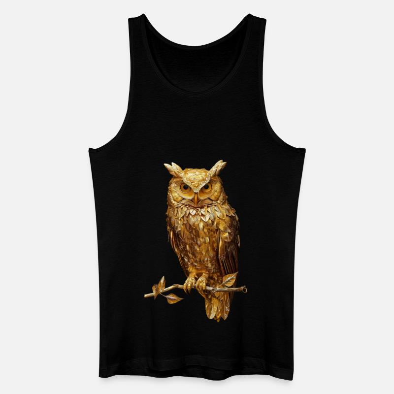 Eule - Männer Bio Tank Top - Schwarz