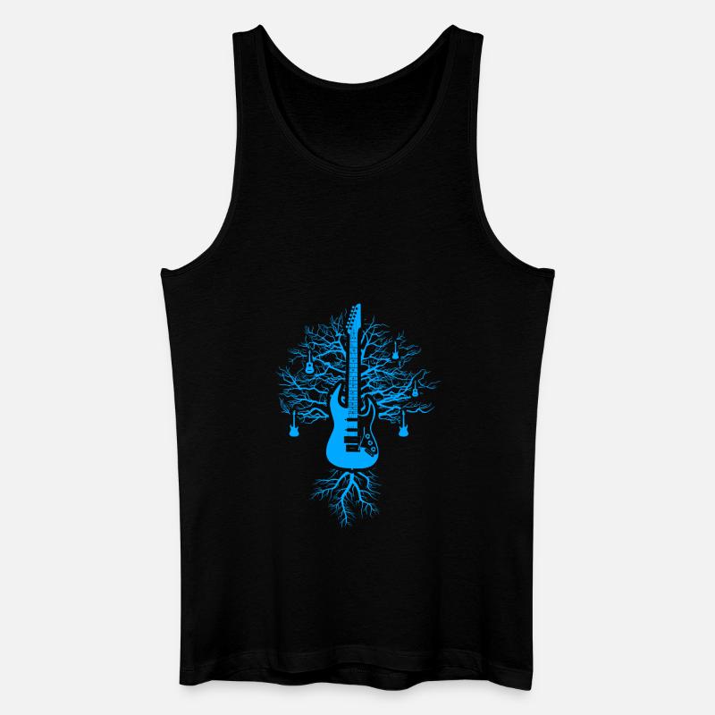 Gitarren Baum - Männer Bio Tank Top - Schwarz
