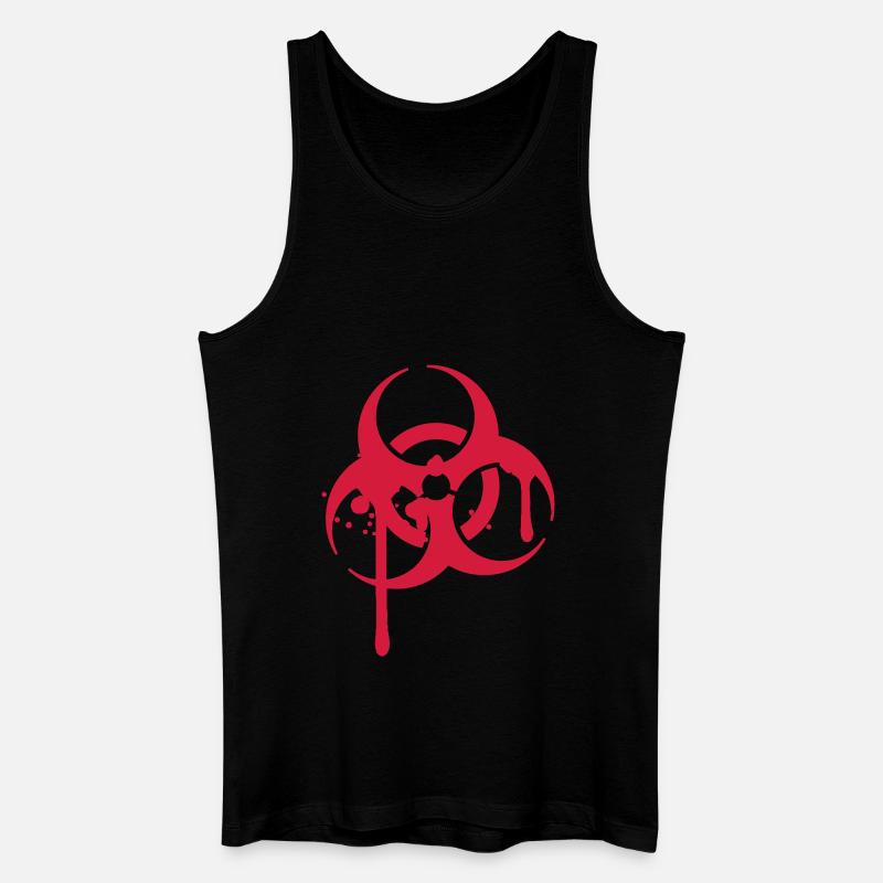 Biohazard Blut Logo Symbol Spritzer - Männer Bio Tank Top - Schwarz