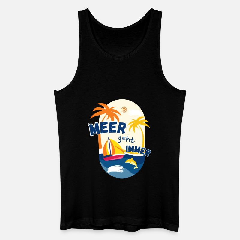 Meer geht immer - Männer Bio Tank Top - Schwarz