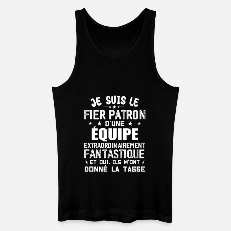 Jeg er den stolte chef for et team - Økologisk tanktop til mænd - sort