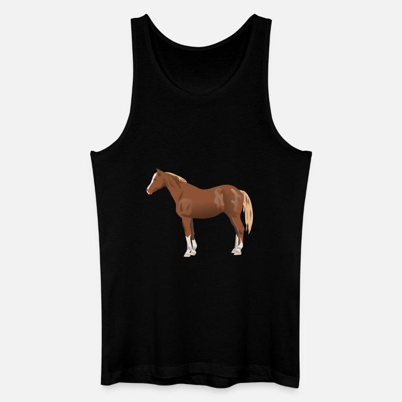Pferd - Männer Bio Tank Top - Schwarz