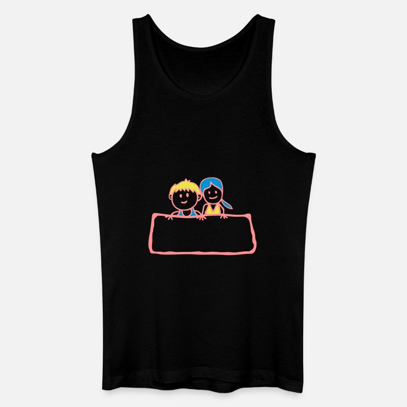 Zeichen-Panel Junge Mädchen Partei anniv - Männer Bio Tank Top - Schwarz
