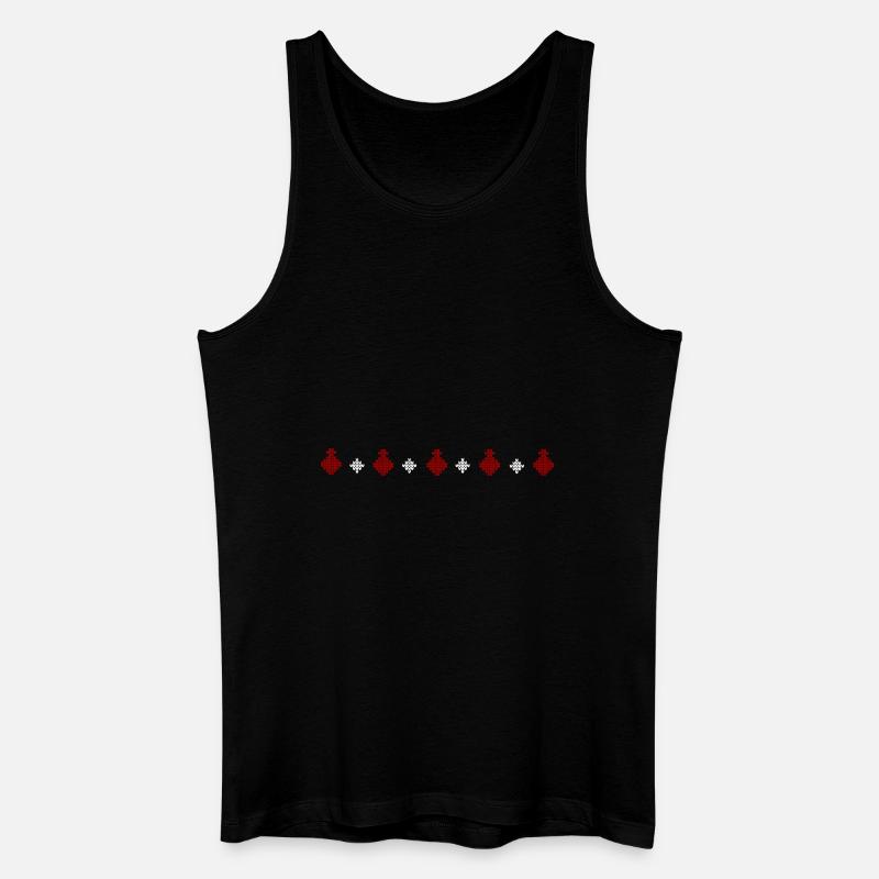 Strickpullover Muster Reihe Weihnachtskugel - Männer Bio Tank Top - Schwarz