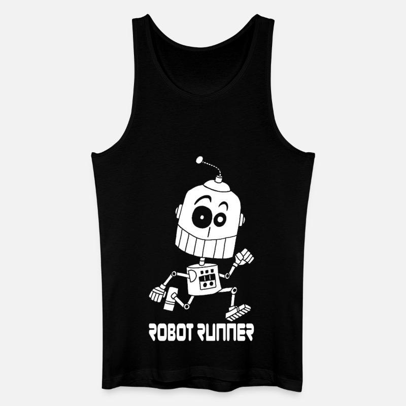 Weißer Laufroboter - Männer Bio Tank Top - Schwarz