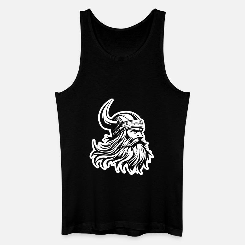Wikinger Kopf - Männer Bio Tank Top - Schwarz