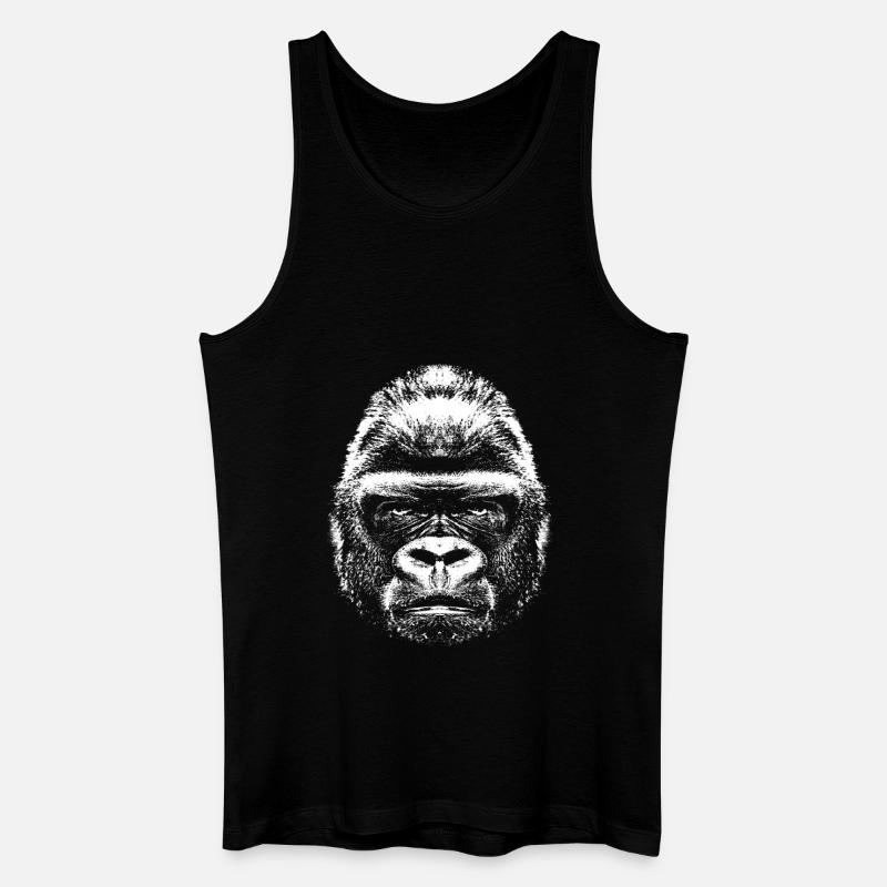 Gorilla - Kopf - Männer Bio Tank Top - Schwarz