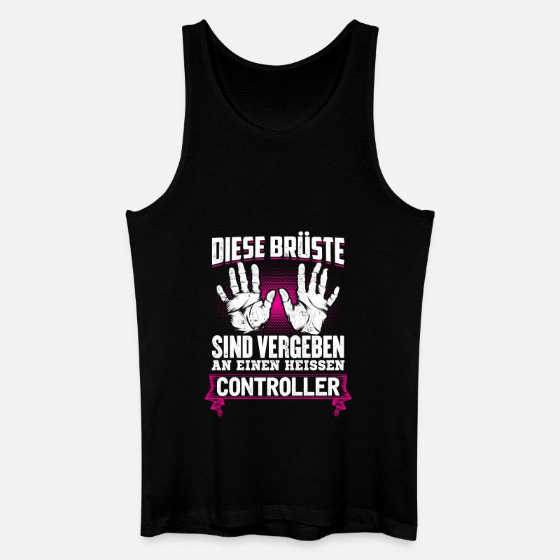 CONTROLLER - Brüste - Männer Bio Tank Top - Schwarz