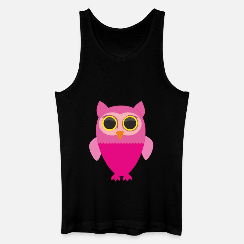 Rosa Eule - Männer Bio Tank Top - Schwarz