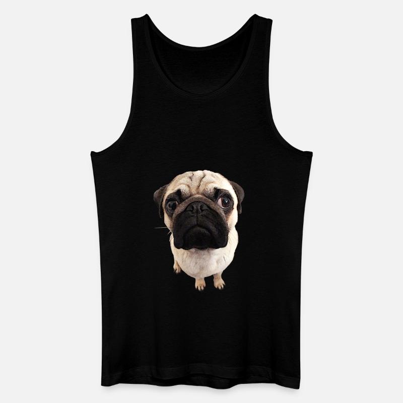 Mops Blick - Männer Bio Tank Top - Schwarz