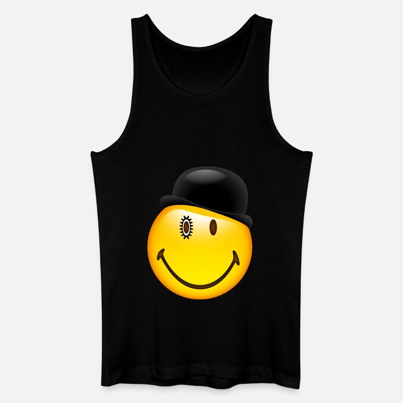 Smiley Glossy Bowler Hat - Männer Bio Tank Top - Schwarz