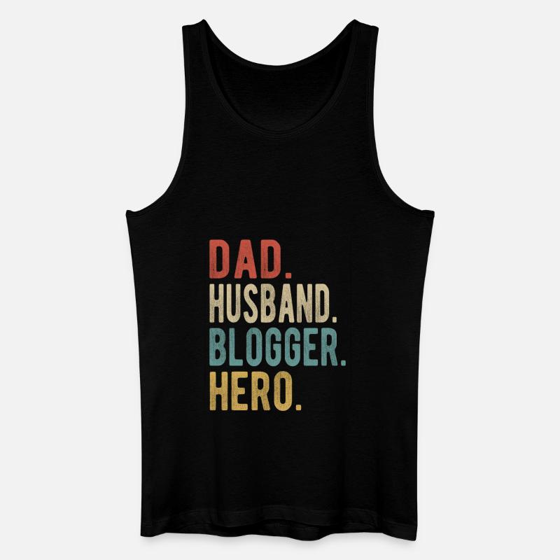 Blogger Papa Ehemann Held - Männer Bio Tank Top - Schwarz