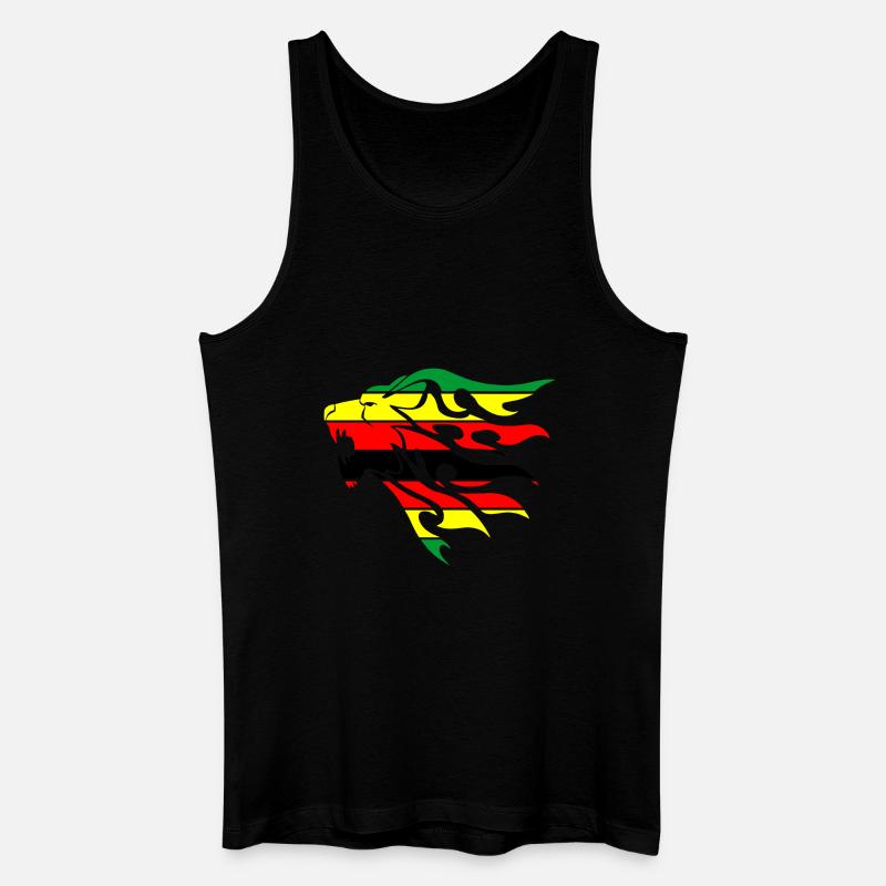 Simbabwe-Flagge Löwe - Männer Bio Tank Top - Schwarz