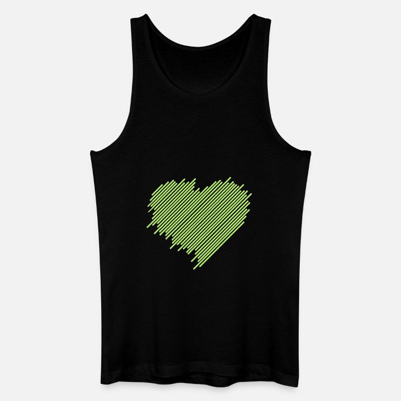 Herz - Männer Bio Tank Top - Schwarz