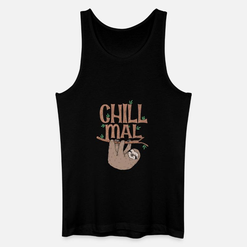 Faultier chill mal - Männer Bio Tank Top - Schwarz