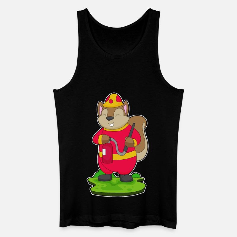 Squirrel Firefighter Fire Hose - Men’s Organic Tank Top - black