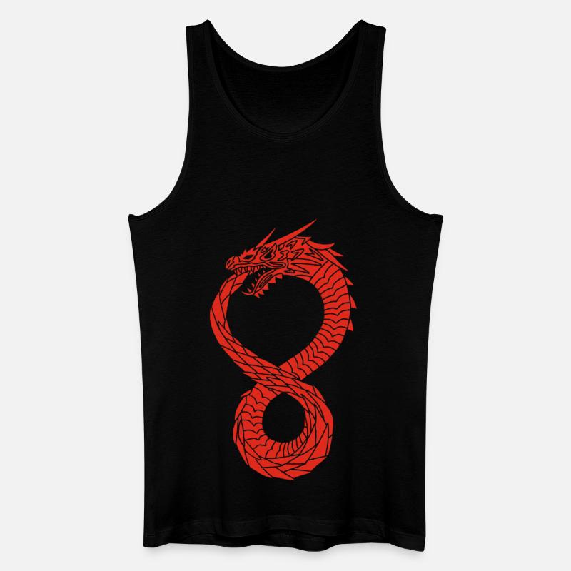 Roter unendlicher Drache - Männer Bio Tank Top - Schwarz